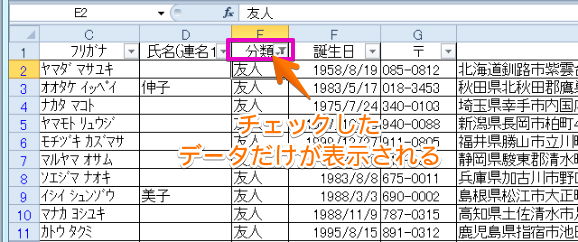 抜き出したデータ